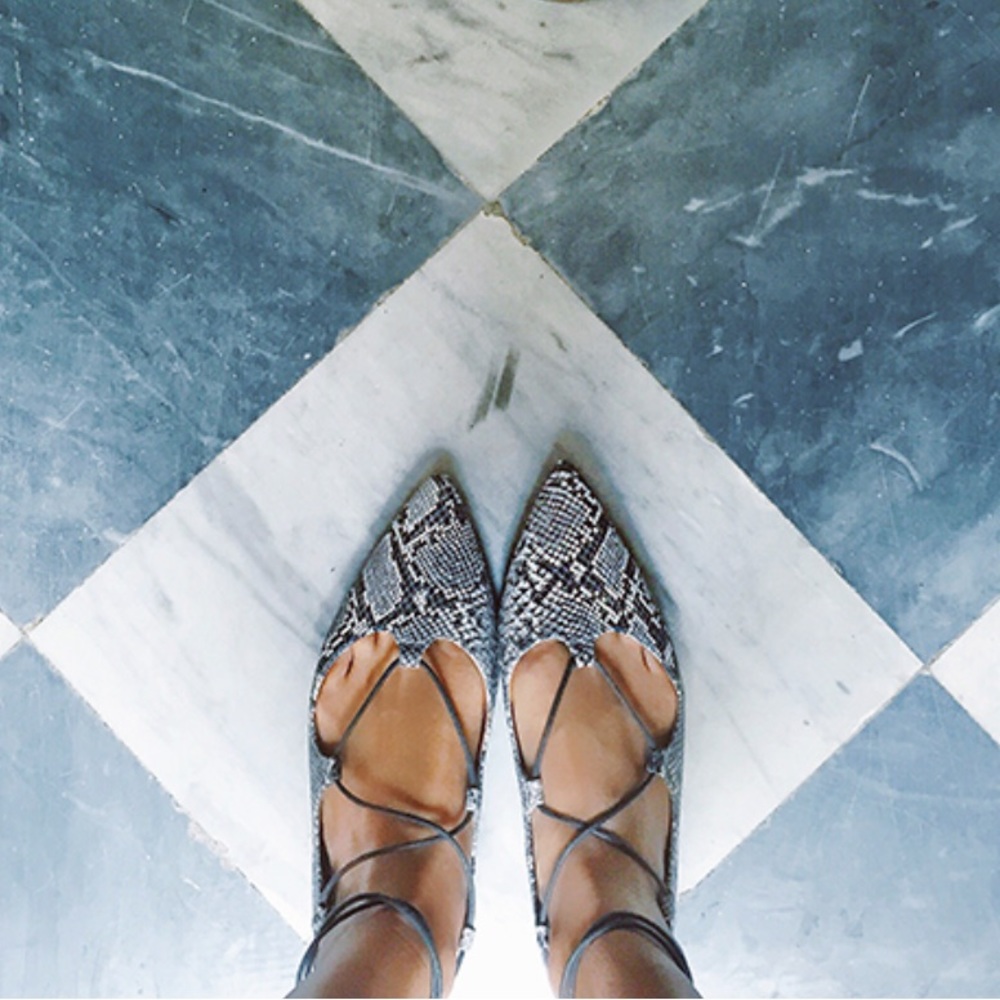 TOPSHOP Ghillie Lace Up leather flats - Sz 7.5